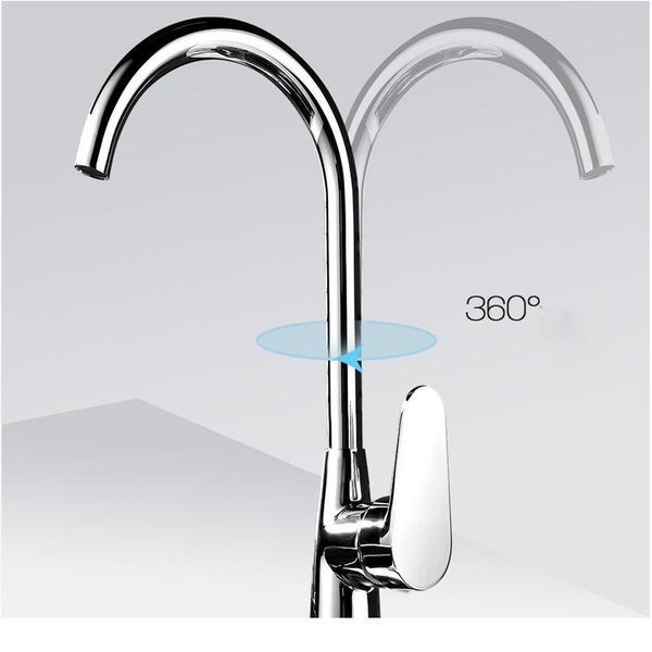 

chrome brass kitchen faucets 360 degree swivel single handle single hole deck mount faucet and cold wat qylnii