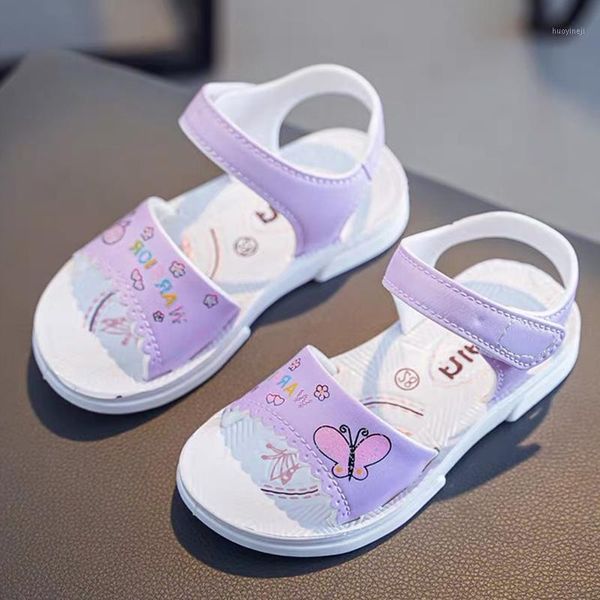 

sandals girls summer shoes 2021 kids lovely butterfly for children soft flat pricness toddlers girl sandalias1, Black;red