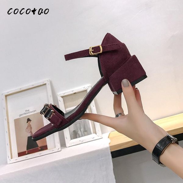 

women's high-heeled heels with 2020 new spring and summer fashion wild korean version of the word buckle with black outer chic1