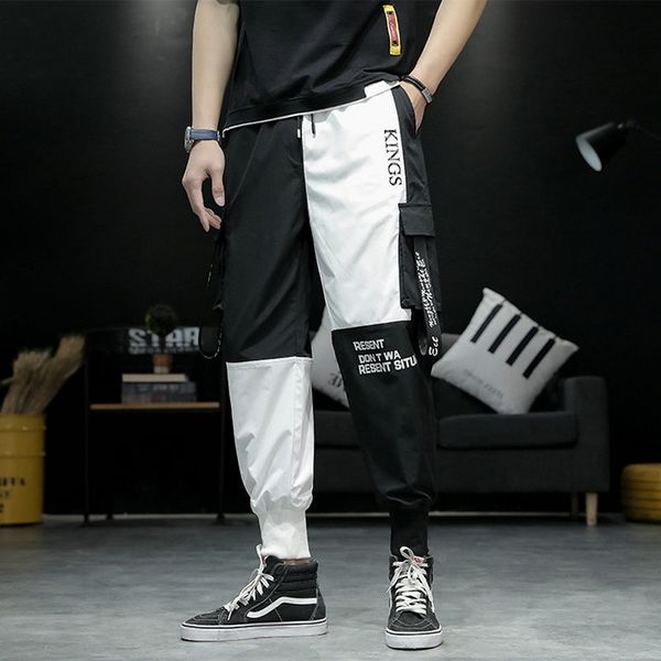 

2020 new jogger leisure sportswear trousers hip hop streetwear patchwork cargo fashion printing men pants
