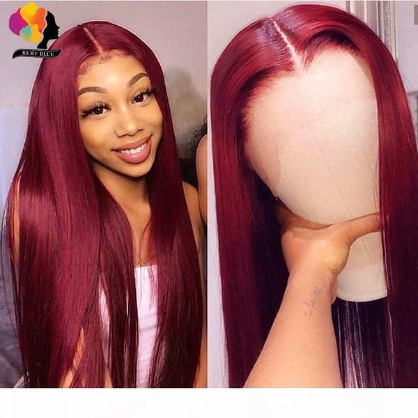 

99j pre plucked 13x1 lace front human hair wigs straight lace front wig remy hair brazilian wigs 150% remyblue remy, Black;brown