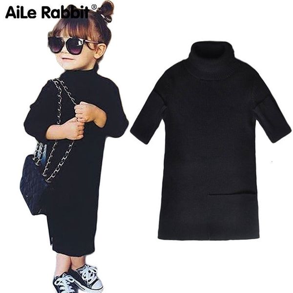 

aile rabbit winter fashion ins pop girls dress open long section sweater dress children knitted parent-child equipment fall k1 t200624, Red;yellow