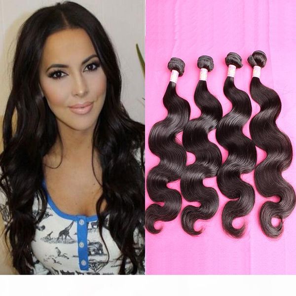 

bella hair 4pcs lot 11a human hair bundle brazilian indian malaysian peruvian unprocessed human hair weaves body wave can be dyed to 613, Black