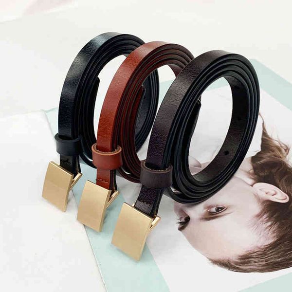 

waistbands belts 2022 women's cowhide thin belt korean decorative cowhide simple fashion dress, Black;brown