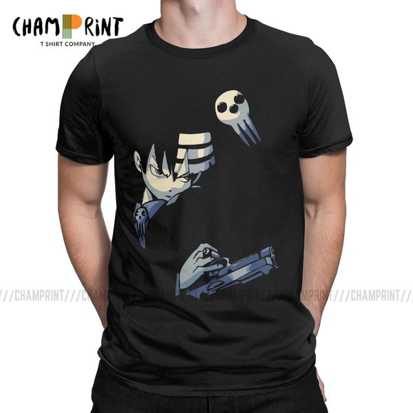 

death the kid soul eater anime vintage pure round collar short sleeve printed clothing sport hooded sweatshirt hoodie men t shirt