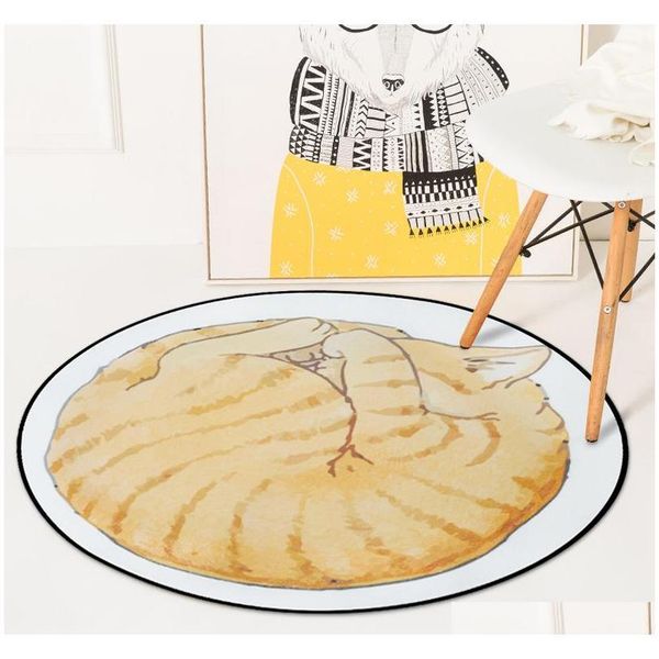 

lazy cat round carpets for livin room computer chair floor mat bedside rugs kids play mat european cloakroom ca qylpez bdetoys
