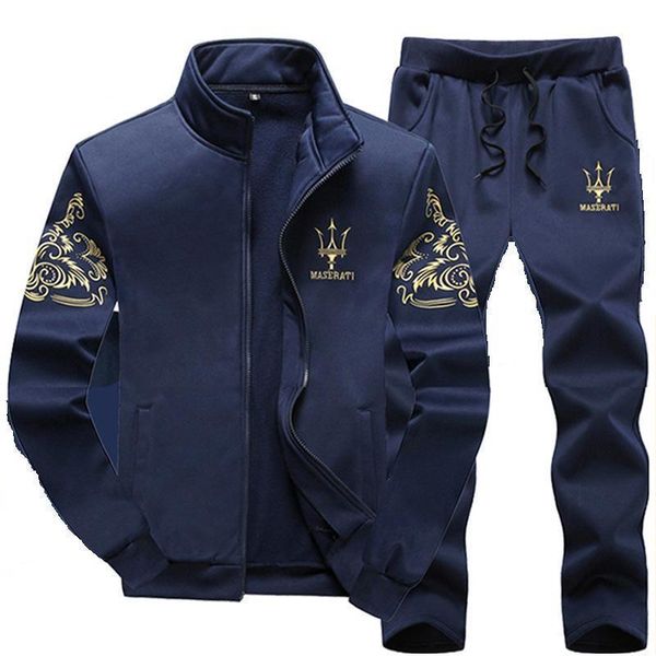 

tracksuit men set casual suits sportswear tracksuit stand collar mens clothing man two pieces male sweatshirt big size -9xl, Gray