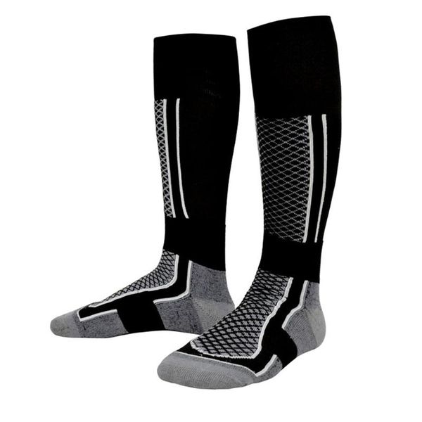 

mountaineering breathable ski socks solid walking keep warm winter long tube camping wearproof thicken outdoor sports, Black