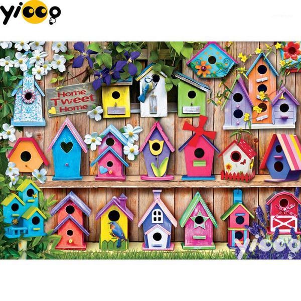 

paintings full square/round drill diamond painting birdhouses 5d diy embroidery mosaic decoration bx06401