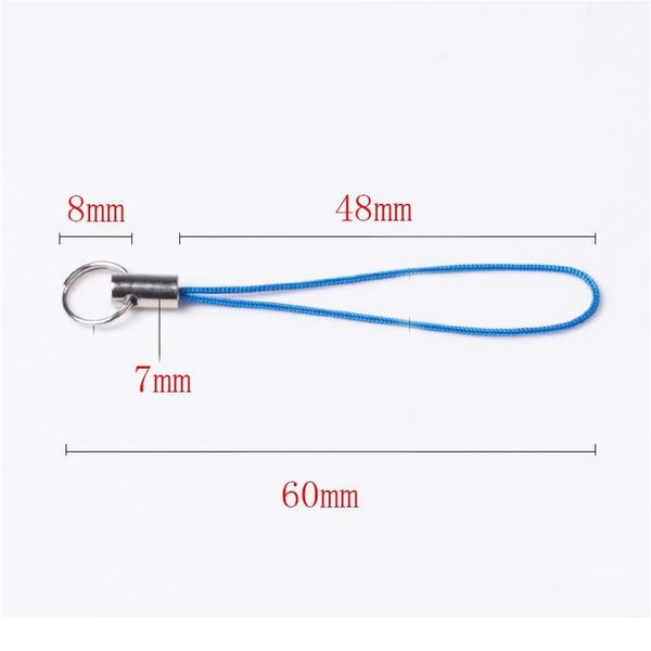 

100pcs/lot thread cord bag key ring diy bags toys phone hanger clips key holder keychain diy keyfob diy keychain acc jllfac, Silver