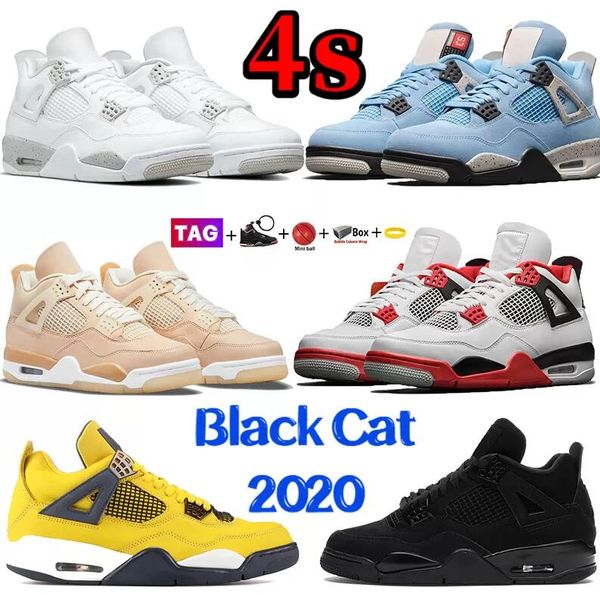 

4s 4 basketball shoes university blue black cat white oreo tour yellow men designer sneakers bred fire red shimmer pure money metallic purpl