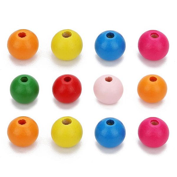 

100pcs natural wooden beads round colorful loose spacer wood beads for jewelry makings handmade bracelet beaded diy w jllxtf