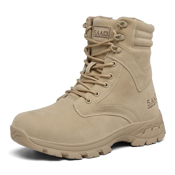 

men boots brand autumn combat shoes outdoor non-slip boots men sneakers winter classic work safety shoes mans footwear, Black