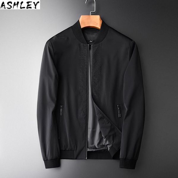 

men's jackets exposed coat, shoulders, embroidered baseball collar and black coat, Black;brown