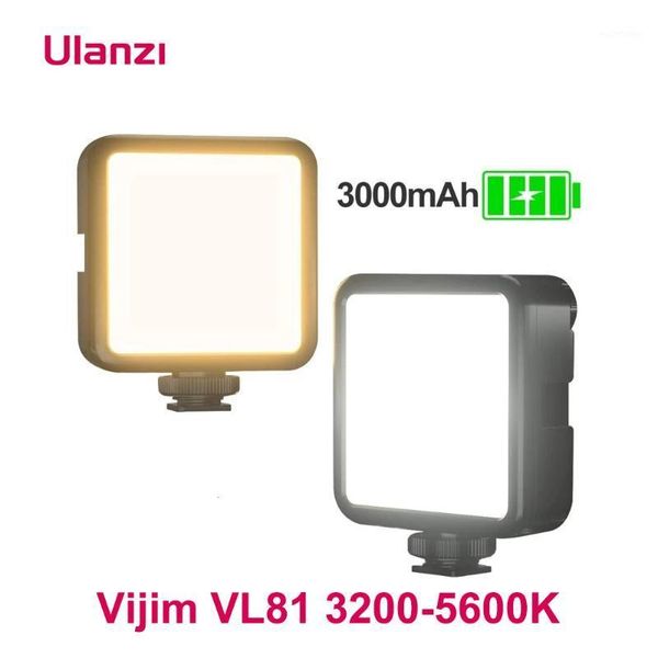 

ulanzi vijim vl81 dimmable mini led video light 3200k-5600k rechargable smartphone dslr camera vlog fill light1