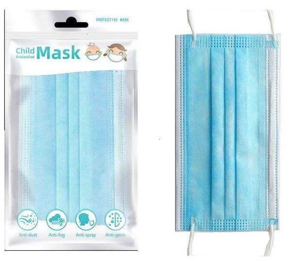 

10pcs kids 3-12 in retail packaging stock years designer face children disposable mask pm2.5 protective mouthoutletpdnj