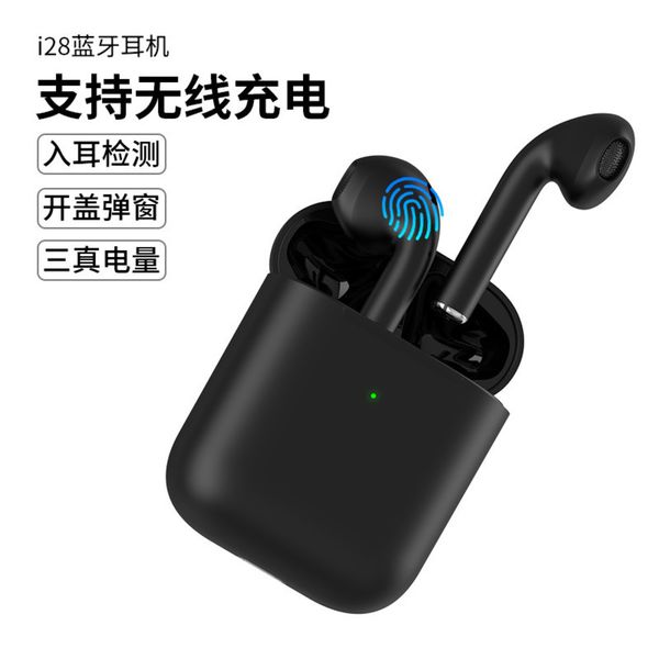 

second generation bluetooth headset 5.0 i28 flip window three true power in ear detection wirels charging bin