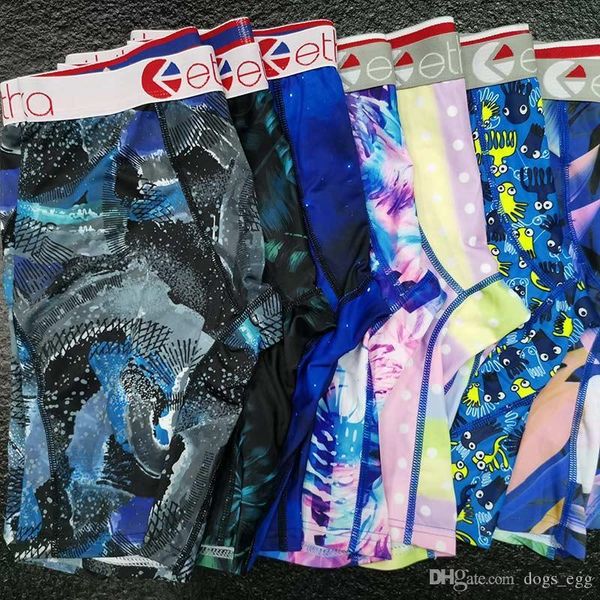 

random styles underwear men boxers breif pattern sports hip hop rock excise underwear skateboard street fashion streched legging, Black;white