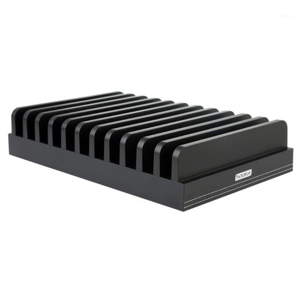 

sipolar mobile phone holder stand tablets docking for ipad storage box with 11pcs slots on desk and charging cabinet1