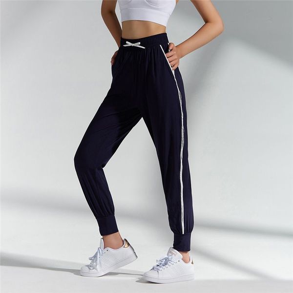 

loose yoga pants pocket ladies leggings trousers women high waist legging fitness sports gym running track pants pink sweatpants, White;red