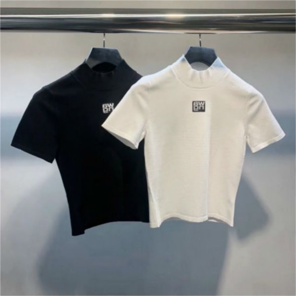 

new letters in summer slim and versatile sweater short sleeve t-shirt female a2 201030, White