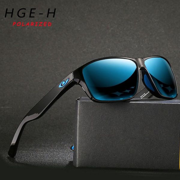 

sunglasses hge-h sport style polarized men driving travel 100% uv protection sun glasses lightweight frame fashion goggles n74, White;black