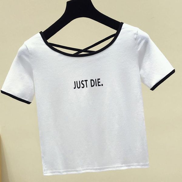

2020 new summer slim short women t shirt women cotton o neck print tee shirt femme, White