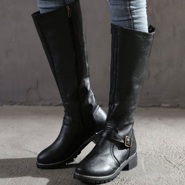 

womens regular and extra wide calf ruched stacked heel faux suede over-the-knee boots 1026, Black