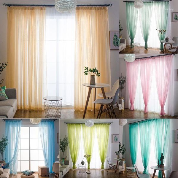 

sheer tulle door curtains window screening drape 1pc popular european and american style for living room solid decoration1