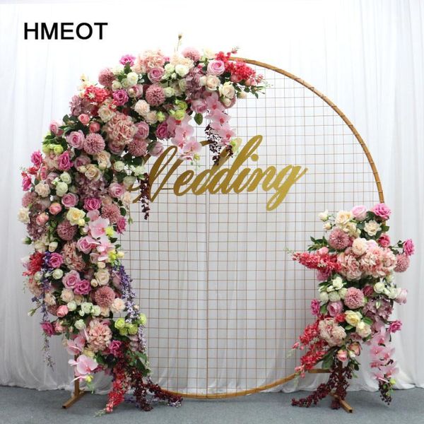 

decorative flowers & wreaths custom christmas wedding arch decor artificial wrought iron birthday partyprops fake flower row background wall
