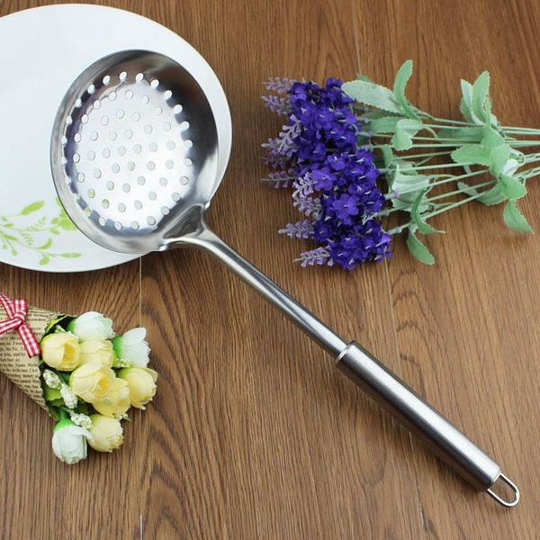 

filter handle spoon strainer large w kitchen utensils drainer 1 colander cooking fry 13 pc steel stainless qylweg mywjqq