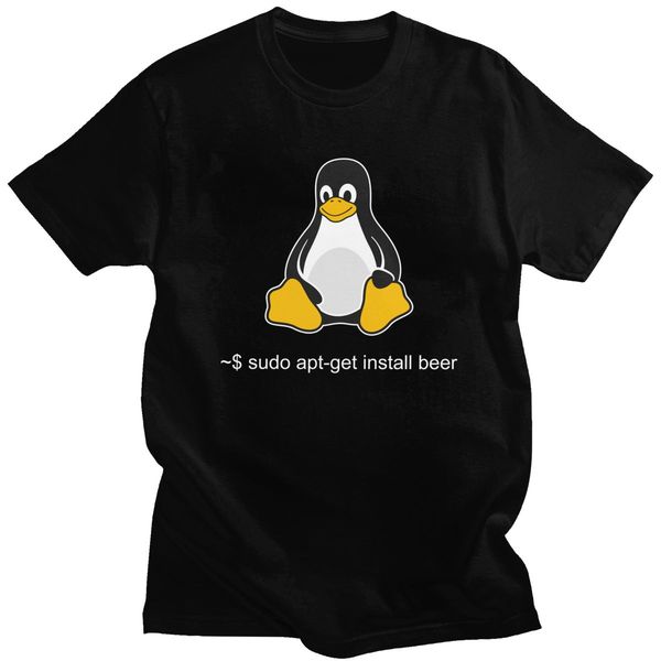 

funny linux sudo get me a beer for short sleeve penguin programmer computer developer geek nerd tee hooded sweatshirt hoodie men t shirt