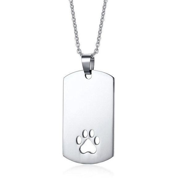 

yonamed dog tag necklaces stainless steel pendant necklace for women and men fashion jewelry, Silver