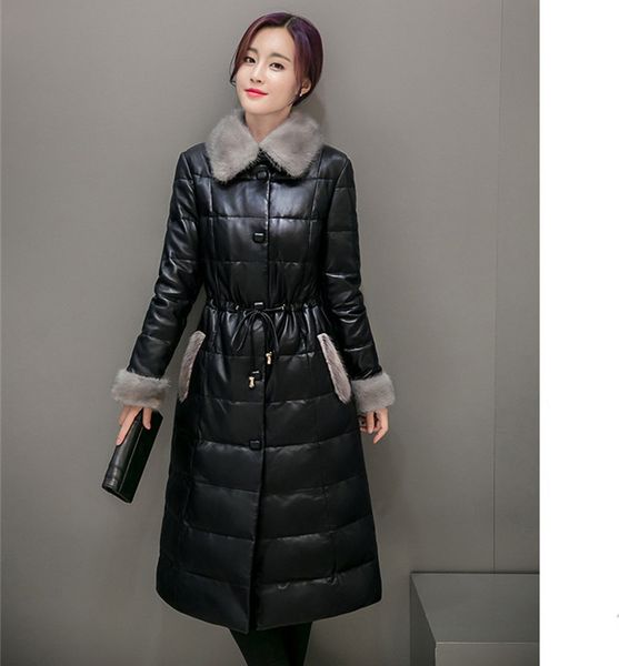 

2021 new imitation of mink skin turtleneck women's female jacket white duck down casual jackets parkas under wxf541 cxbl, Black