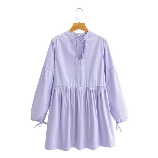 

fashion new purple loose long sleeve autumn dress, Black;gray