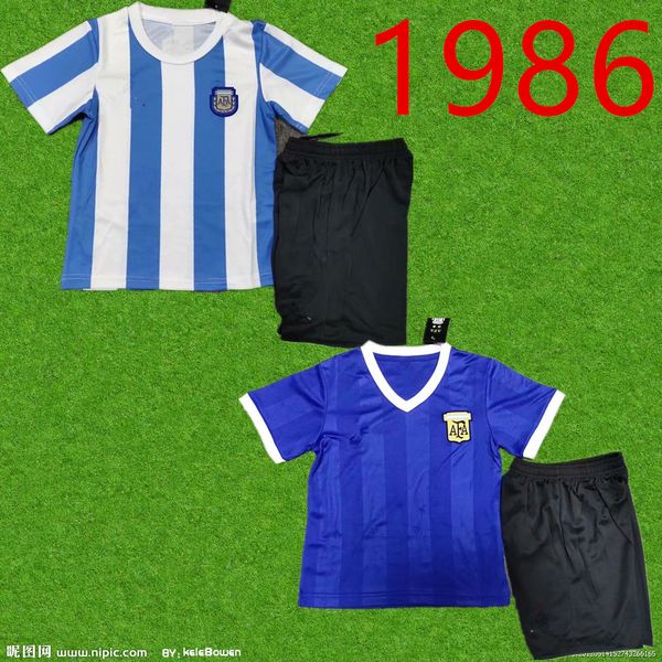 

1986 argentina retro soccer jersey 86 vintage classic argentina football shirts maillot camisetas de futbol kids, Black