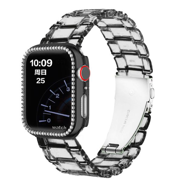 

transparent watch strap for apple watch band 6 5 4 band 44mm bracelet pour montre apple 44mm 40mm with case iwatch bands