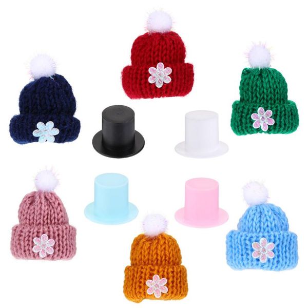 

60pcs christmas craft accessories mini colorful clown caps and knitted hats