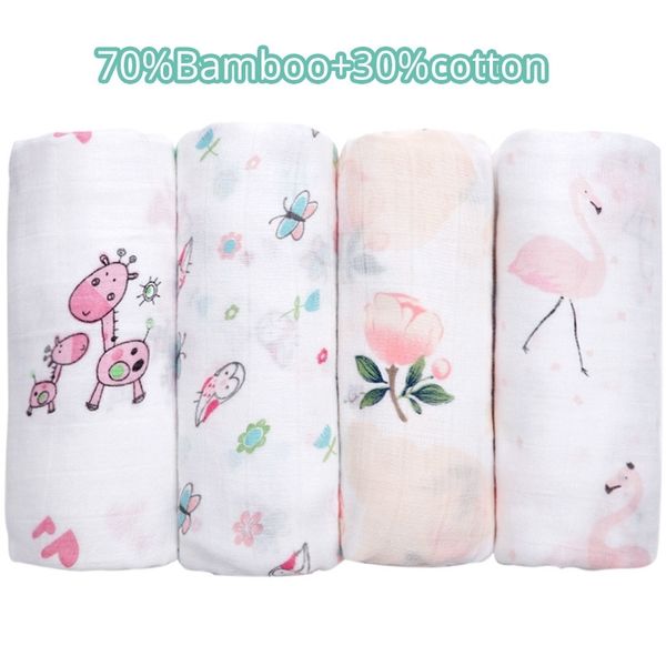 

muslinlife bamboo cotton baby blankets newborn soft stroller accessories baby bath towel cartoon unicorn flamingo baby bed items y201009