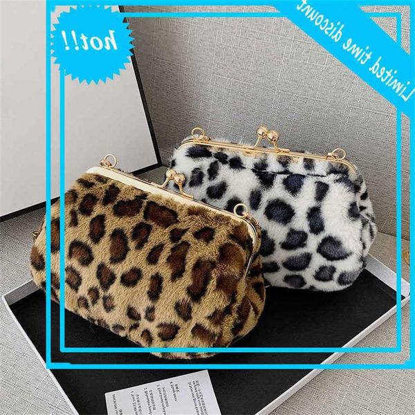 

pluche crossbody bags for fashion luipaard chains shoulder bag small clutch pure handbags 2021 baking women handbag