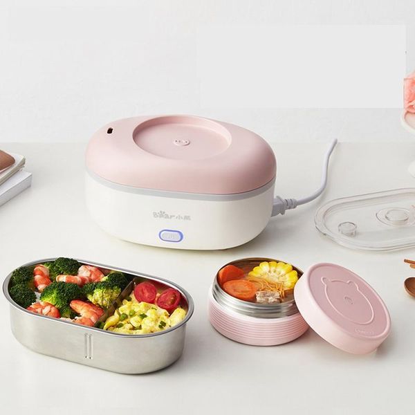 

rice cookers 220v electric cooker multi lunch heating box portable mini pot with 2 stainless steel inner eu/au/uk/us plug1