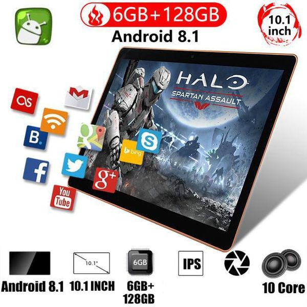

2020 new 10 inch tablet pc android 8.1 tablet 10 core 6gb + 128gb dual sim dual camera 4g tablets computer network