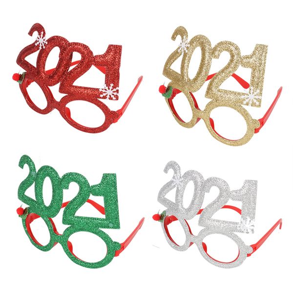 

2021 latestfor home 2021 1/4/8pcs christmas santa decoration glasses frame xmas ornament natal navidad decor new year kids gifts new