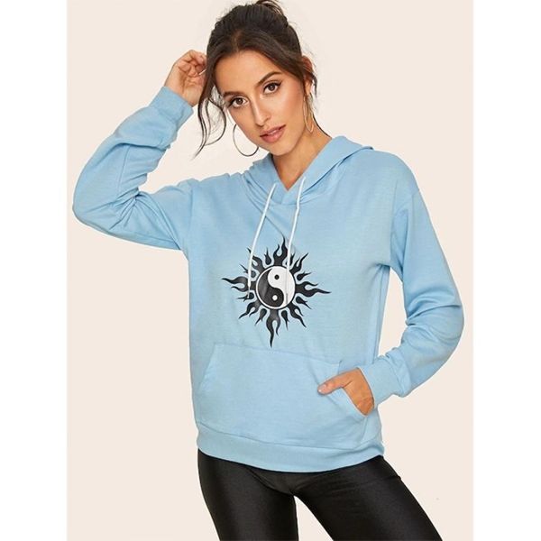 

loose pullover casual sweatshirt, Black