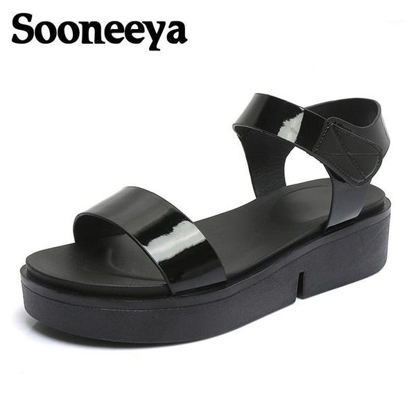

sooneeya 2020 fashion summer high platform gladiator sandals women ladies platform open toes shoes wedges shoes for women1, Black