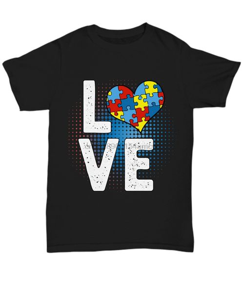 

love autism mom dad t-shirt autism awareness day for parent tee gift puzzles(1) sport hooded sweatshirt hoodie