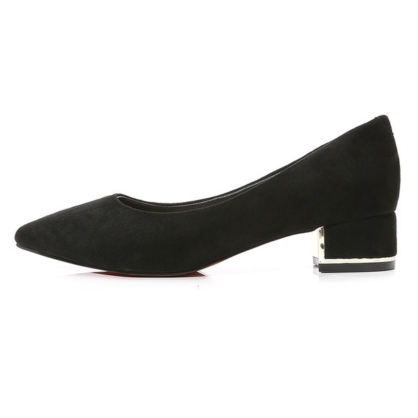 

sole new women simple girls red black pumps ladies flock pointed toe med square high heels casual work office female shoes js-a0001