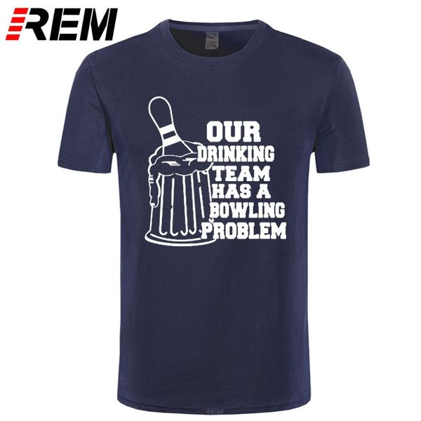 

rem our drinking team has a bowling problem printed hipster o neck leisure funny men's sport hooded sweatshirt hoodie men t shirt