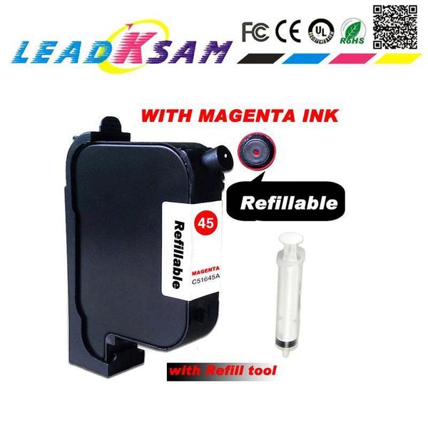 

replace for 45 refillable ink cartridge replacement for 45 51645a with magenta ink1