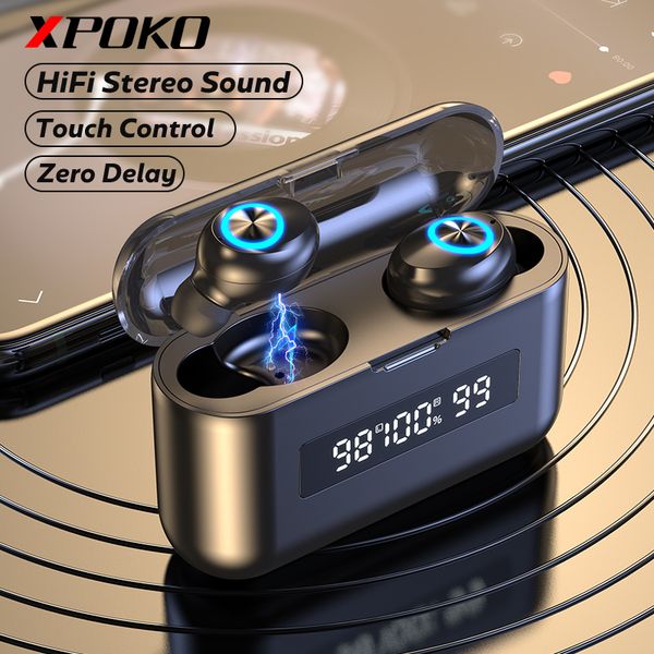 

tws 5,0 беспроводные наушники bluetooth наушники 2000mah зарядки box спорт водонепроницаемая 9d стерео наушники наушники с микрофоном